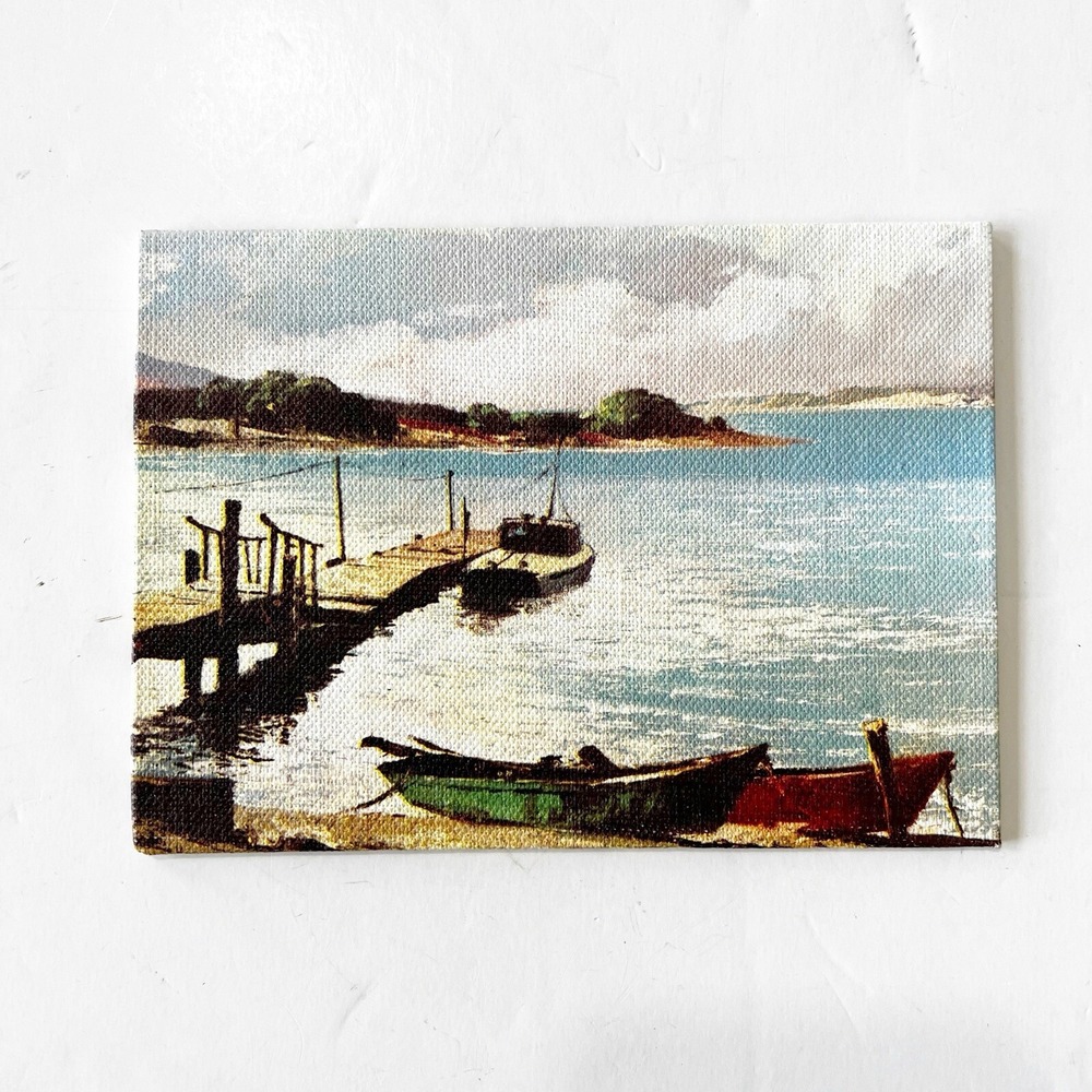 Nautical Theme Lithograph Winde Fine Prints 5 X 7" Gallery Wall Boating Pier Bay